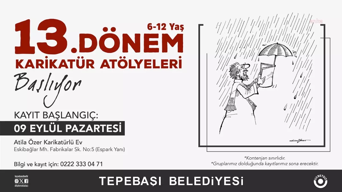 Tepebaşı Belediyesi 13. Dönem Karikatür Atölyelerine Kayıtlar Başlıyor